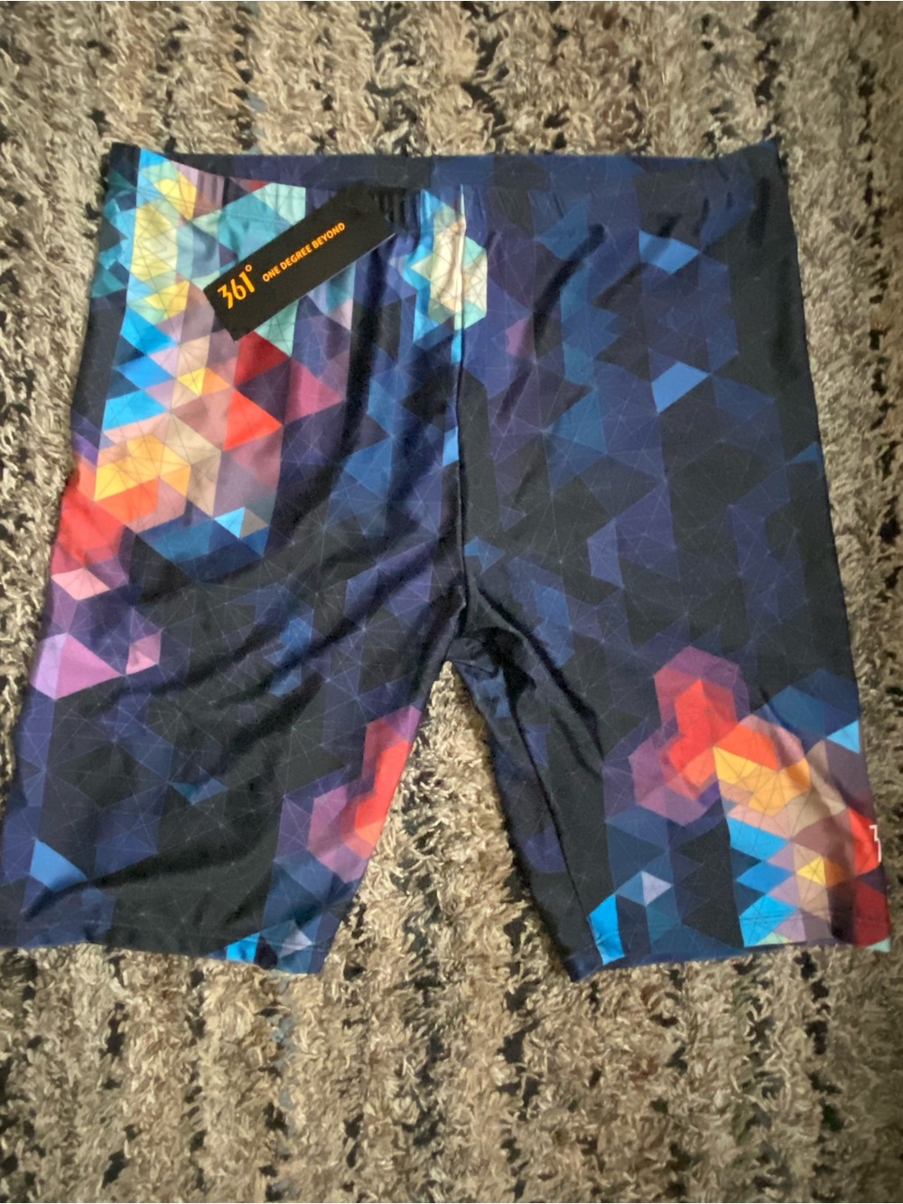 361° Men’s Geometric Swim Trunks - Navy Multi